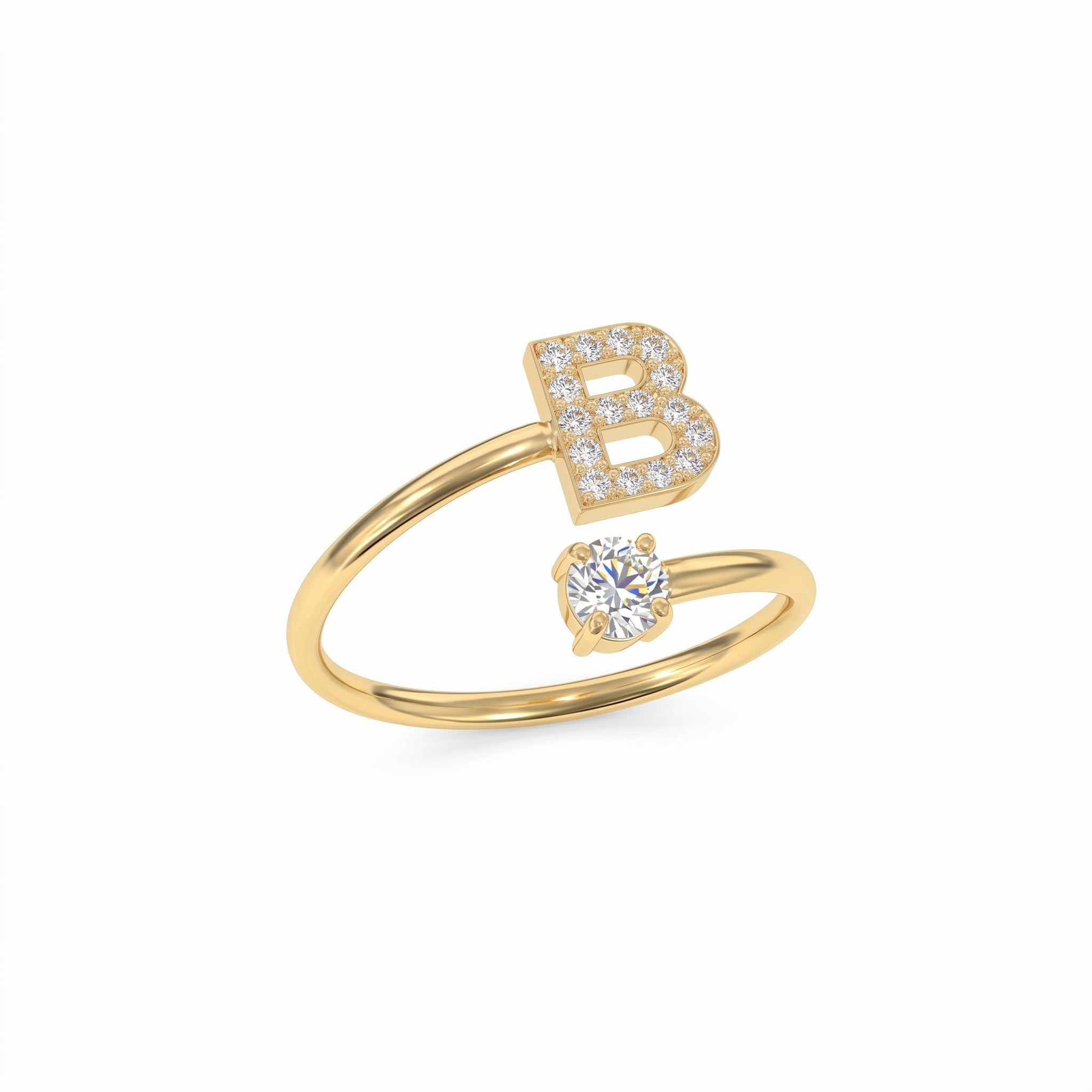 Adjustable Initial Ring "Celeste"