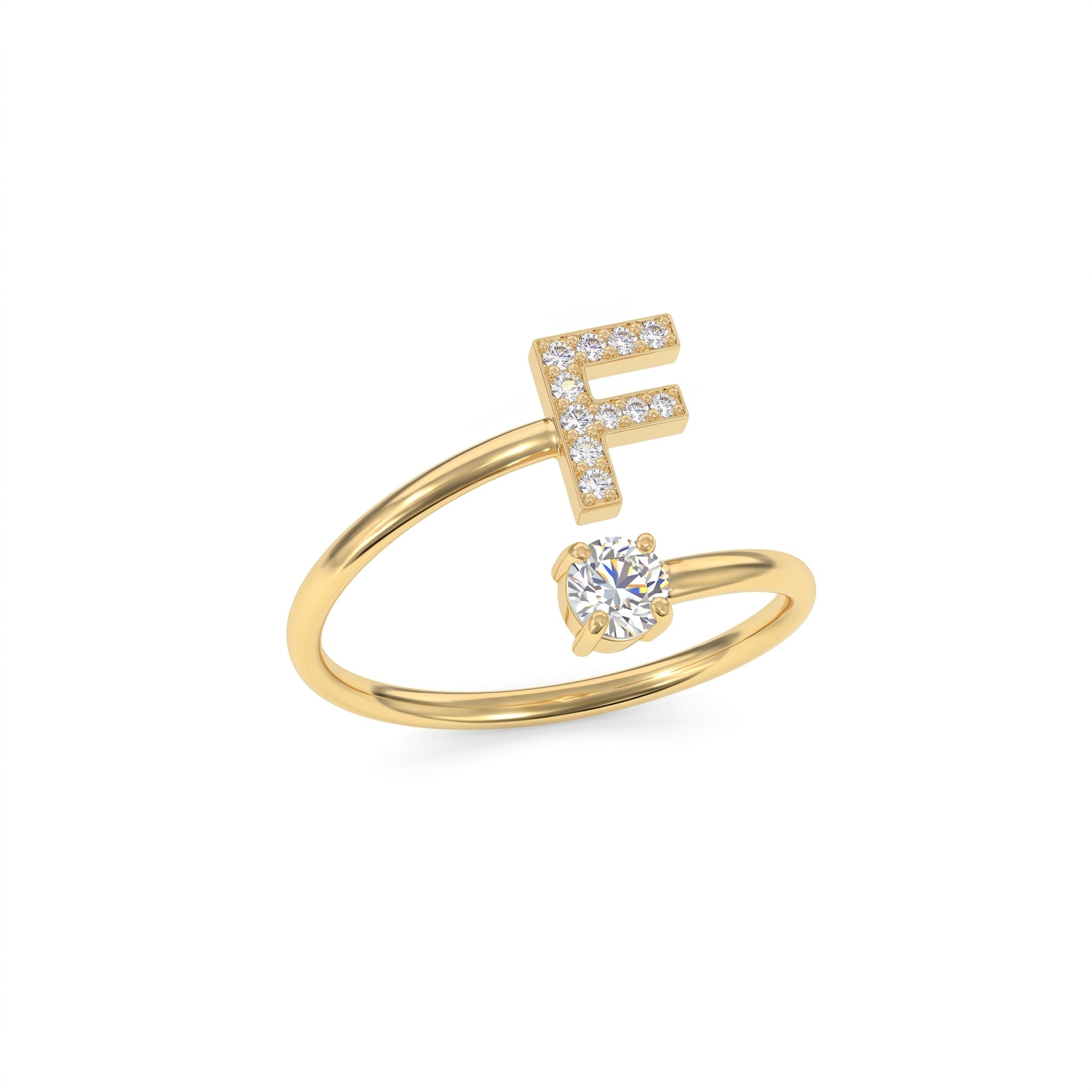 Adjustable Initial Ring "Celeste"