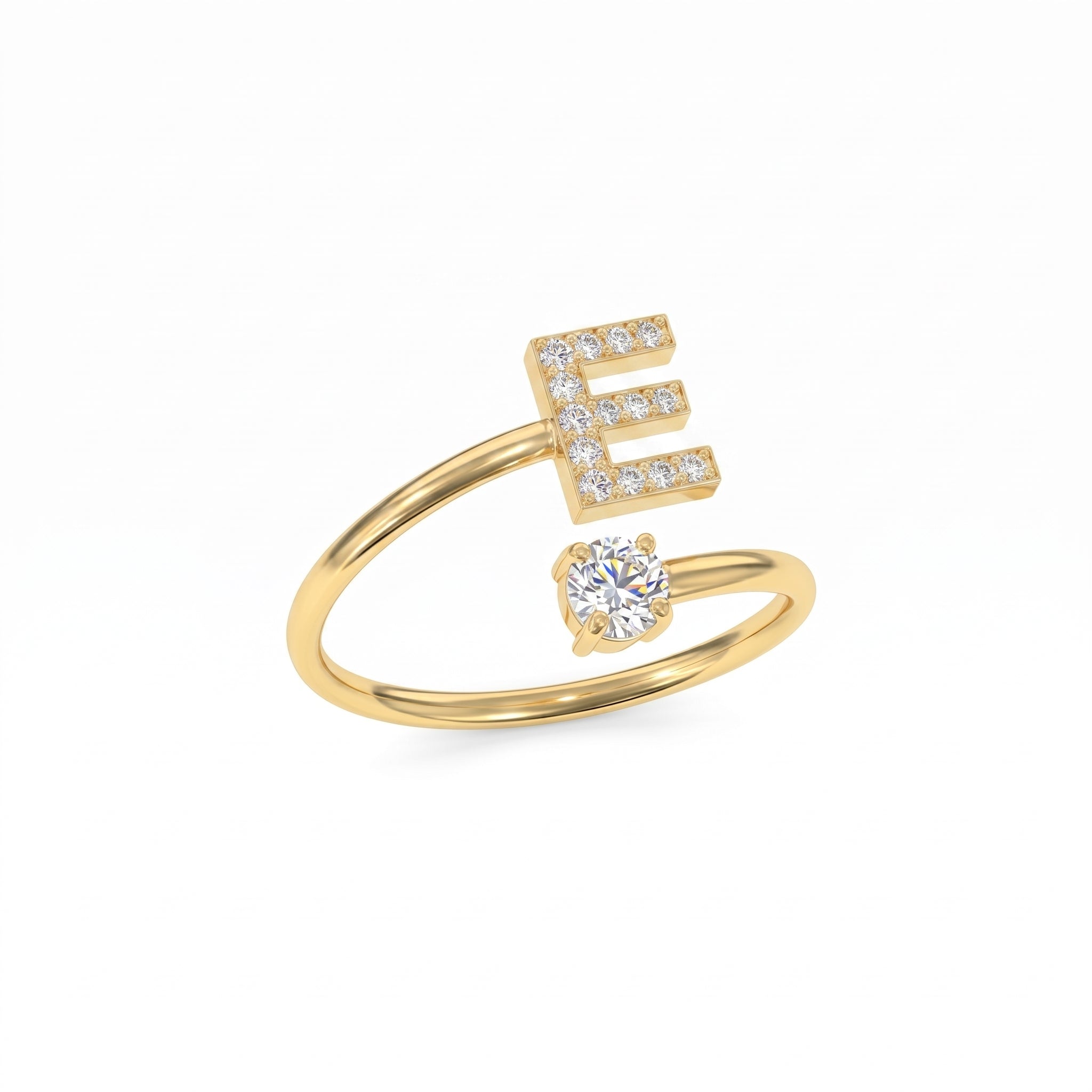 Adjustable Initial Ring "Celeste"
