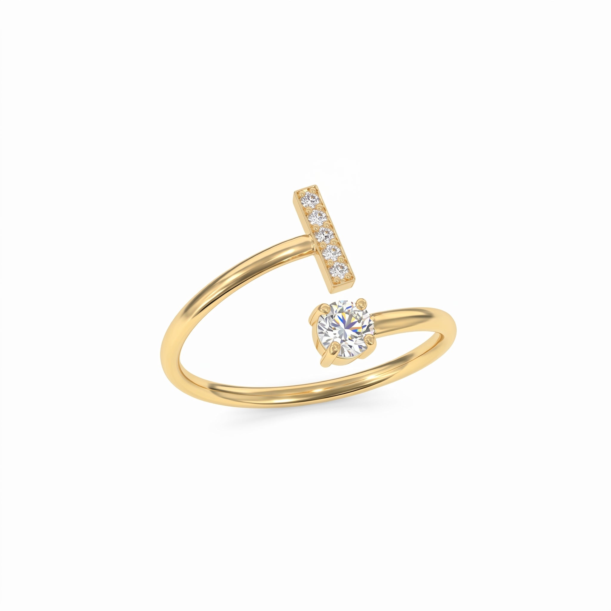 Adjustable Initial Ring "Celeste"