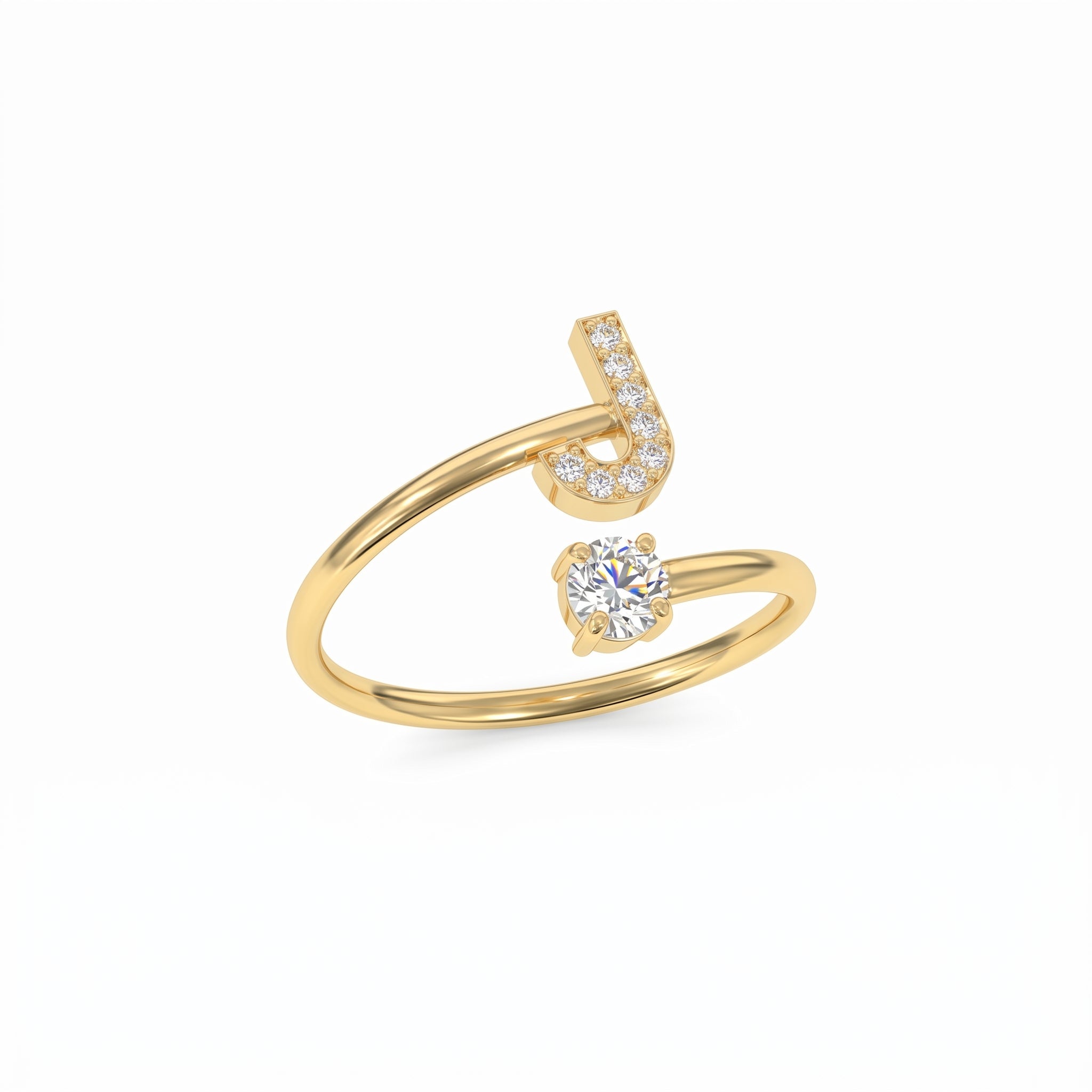 Adjustable Initial Ring "Celeste"