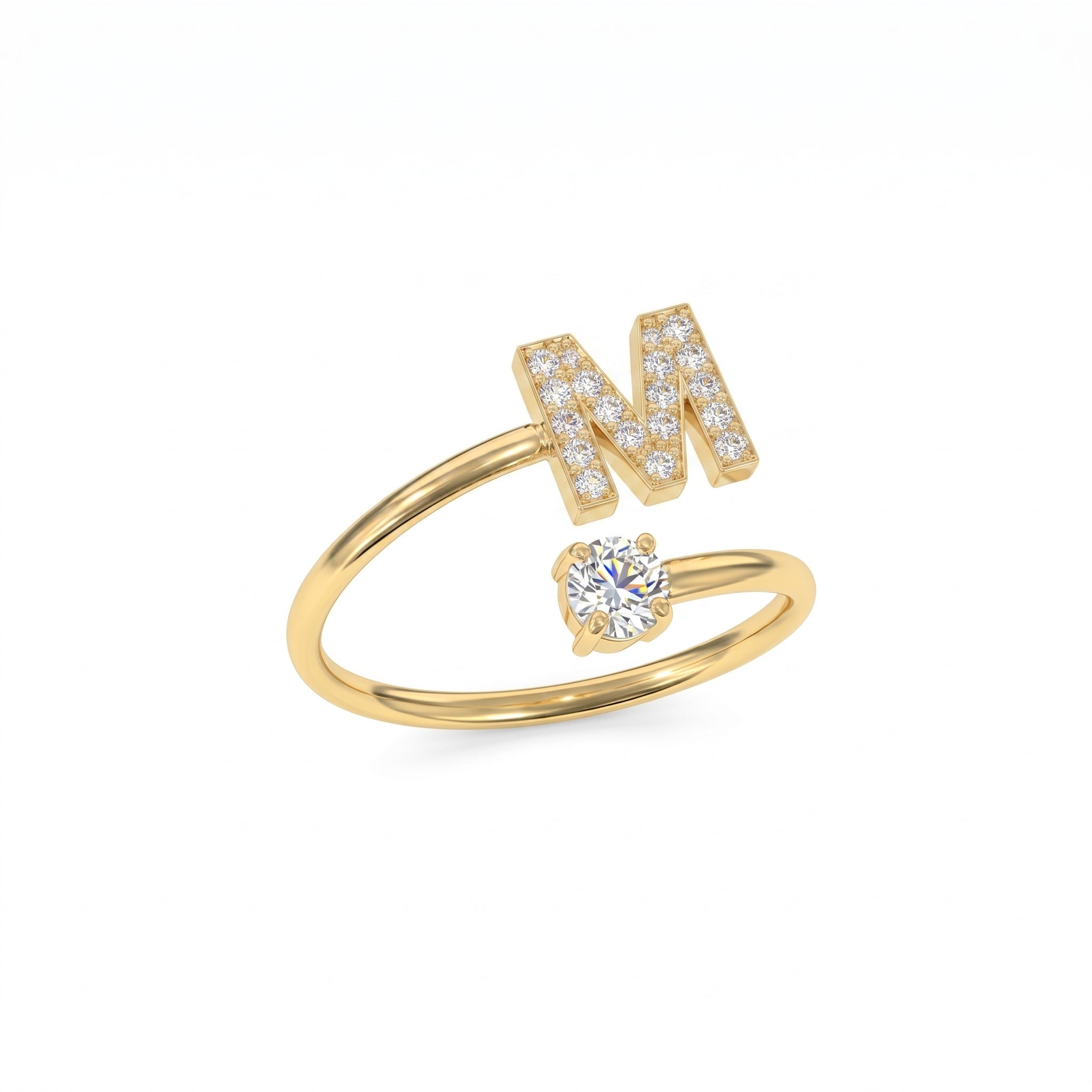 Adjustable Initial Ring "Celeste"