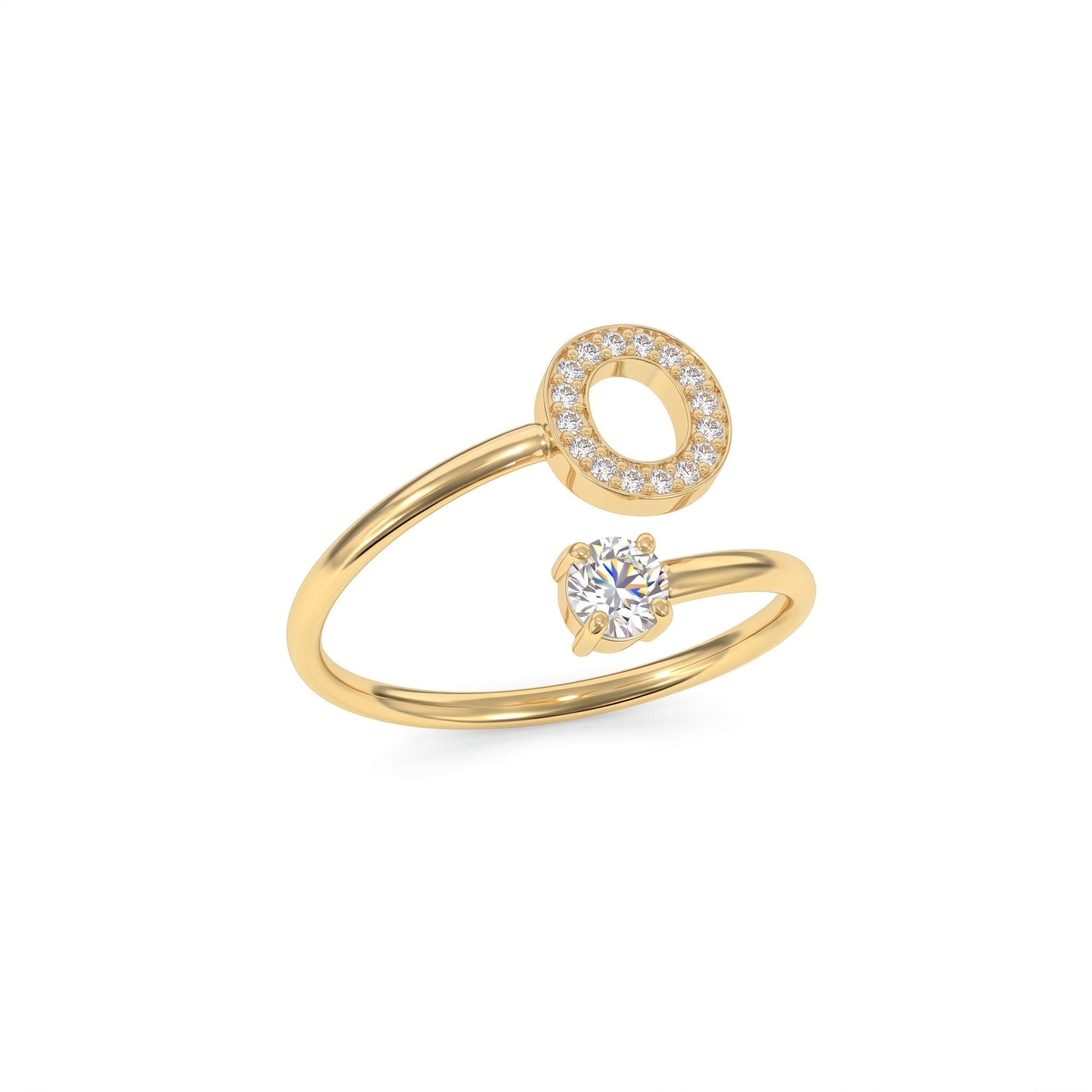 Adjustable Initial Ring "Celeste"