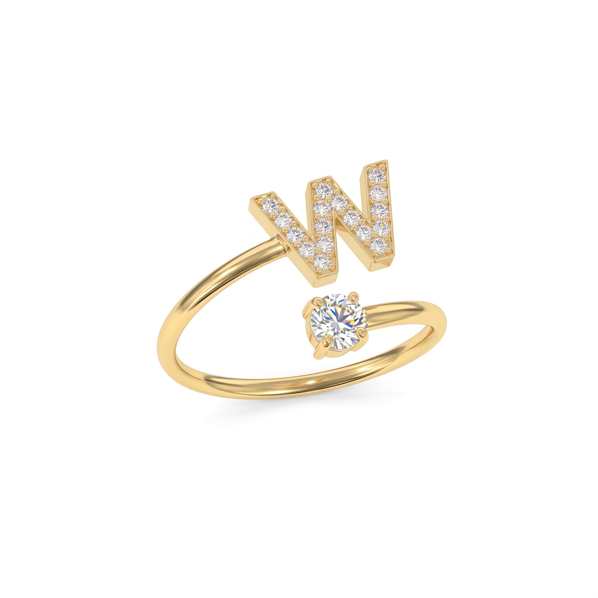 Adjustable Initial Ring "Celeste"