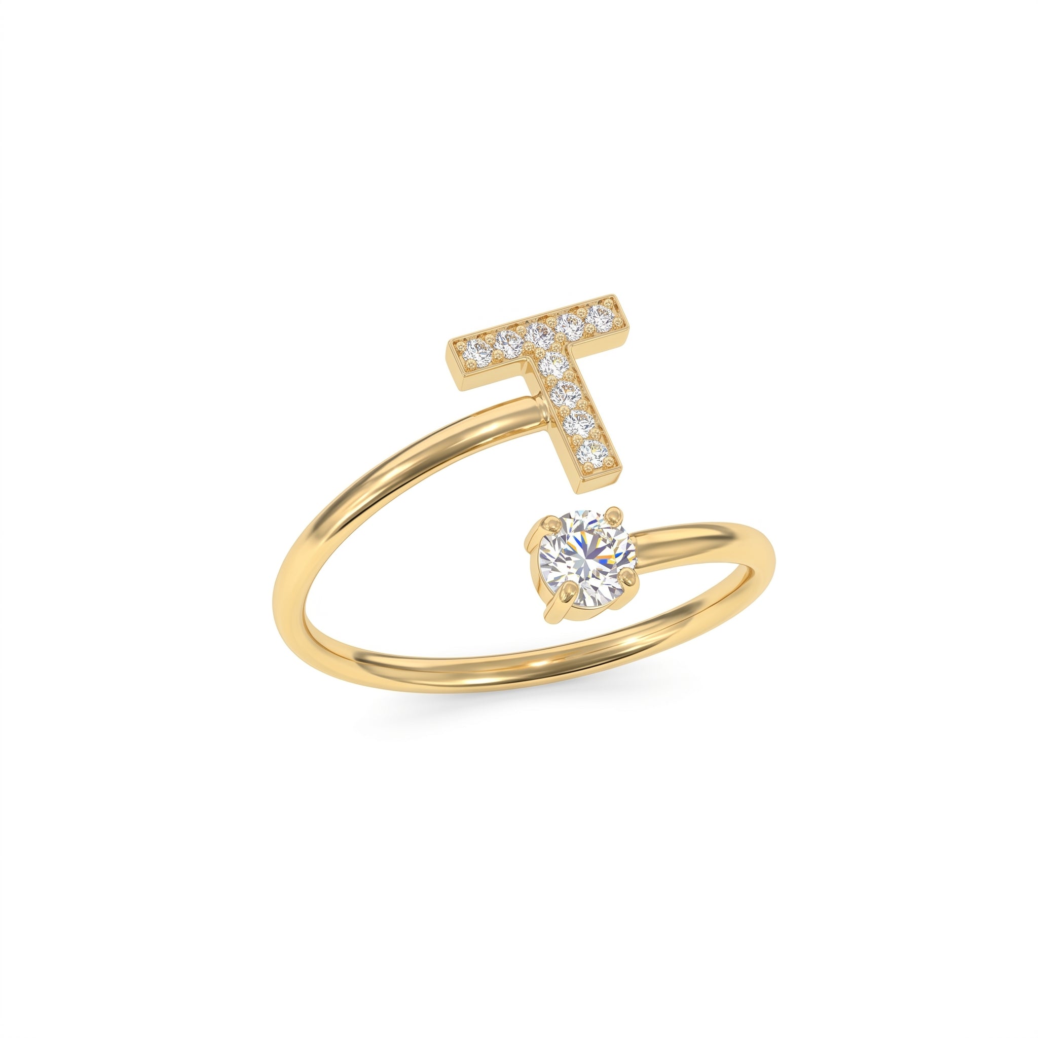 Adjustable Initial Ring "Celeste"