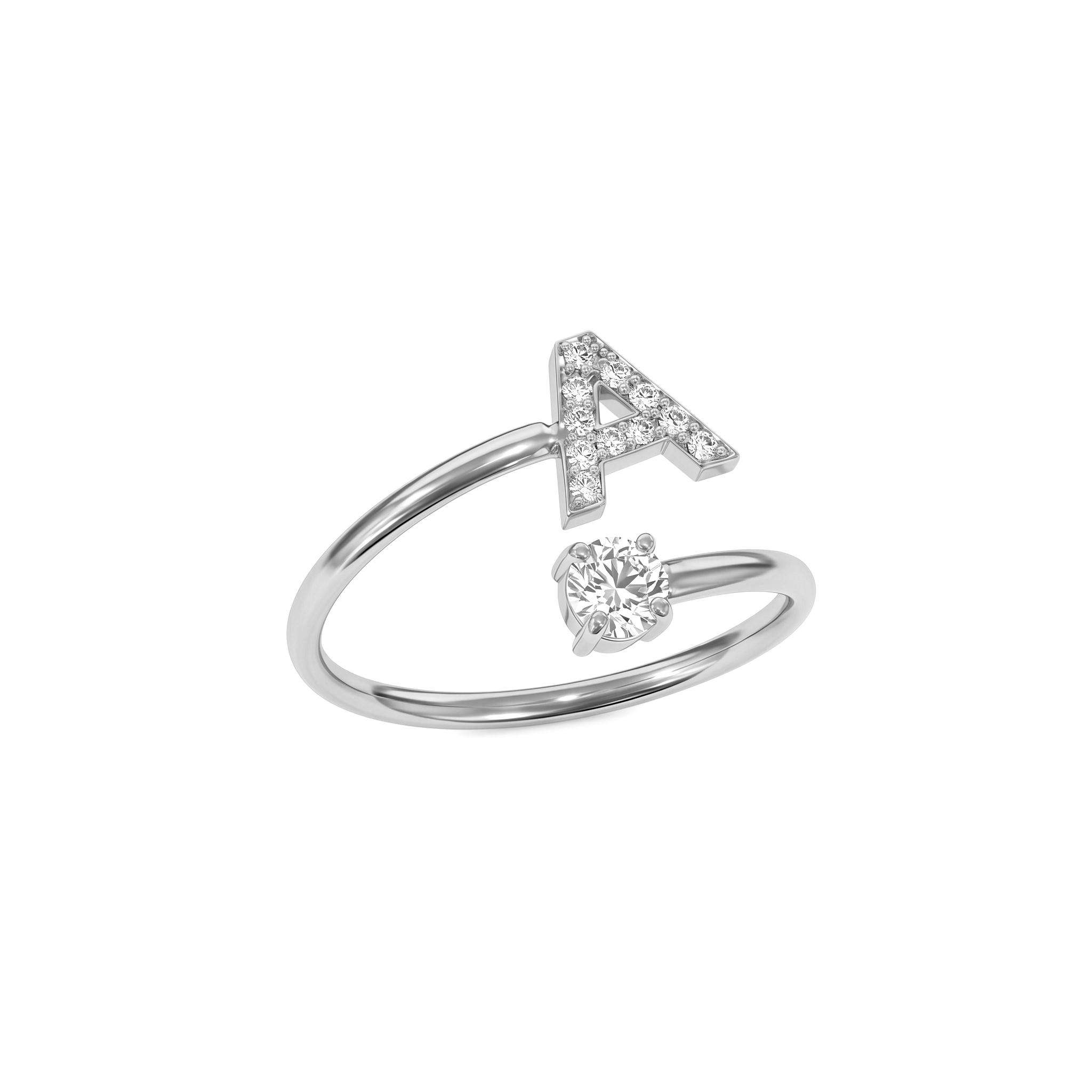 Adjustable Initial Ring "Celeste"