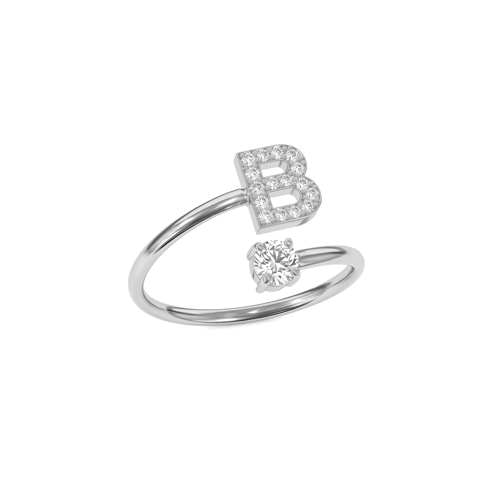 Adjustable Initial Ring "Celeste"