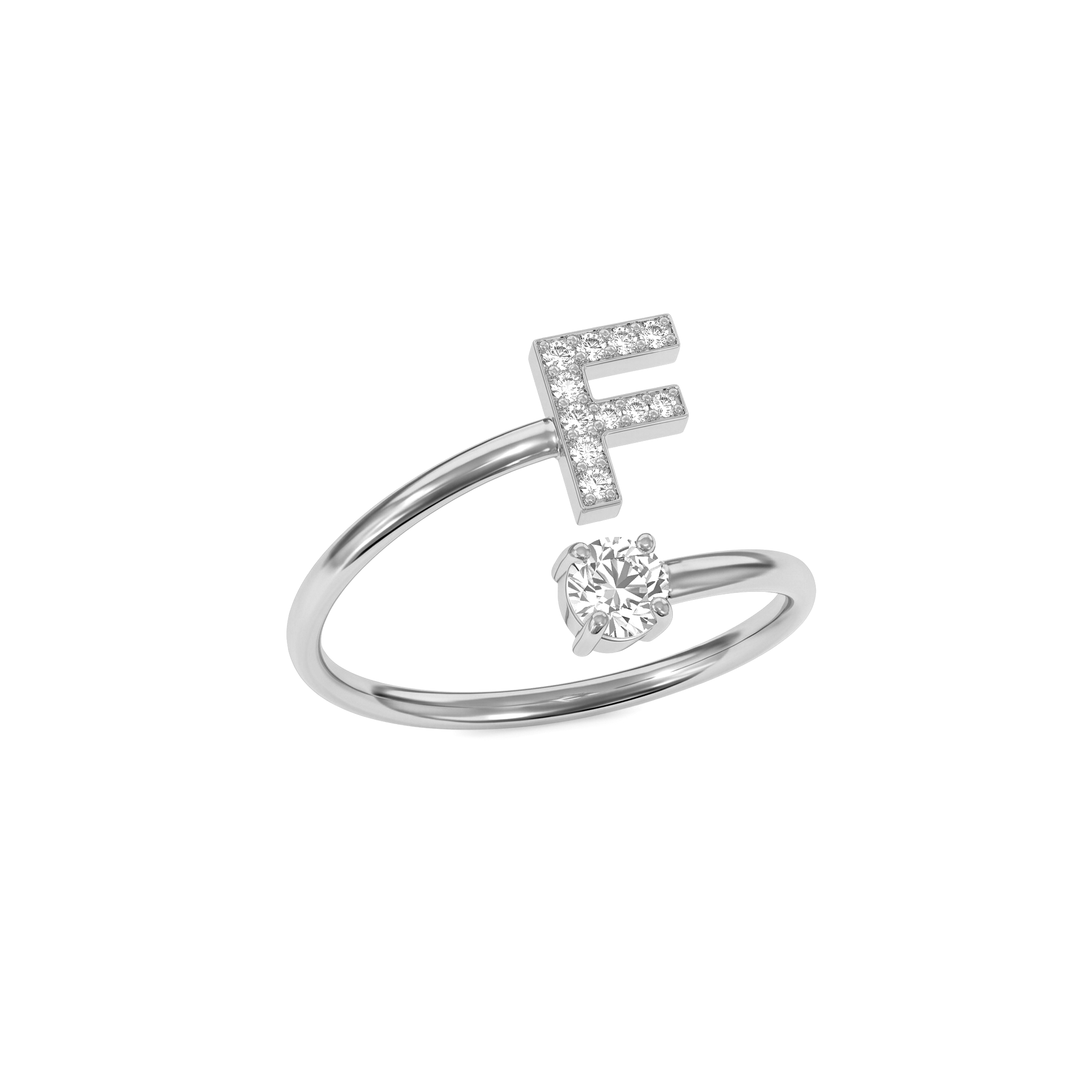 Adjustable Initial Ring "Celeste"