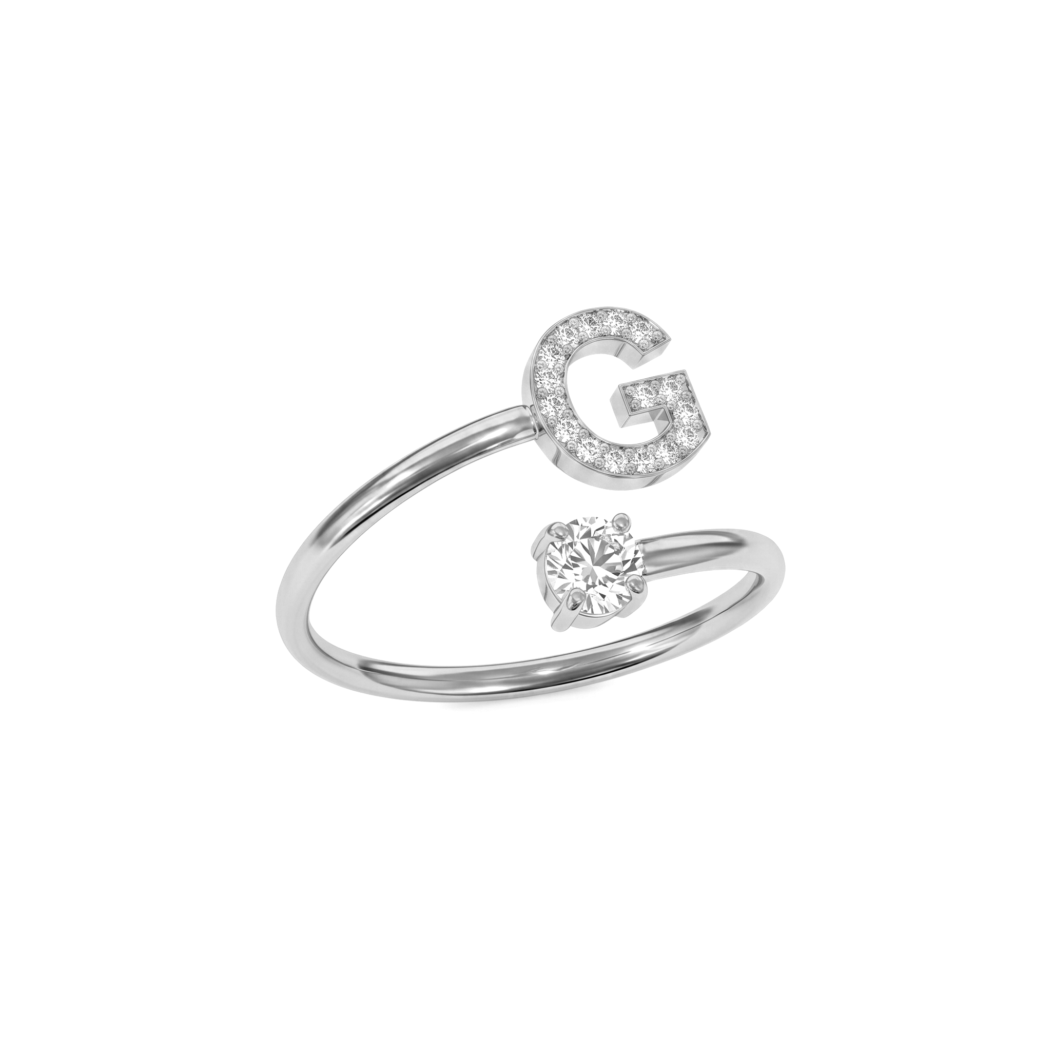 Adjustable Initial Ring "Celeste"