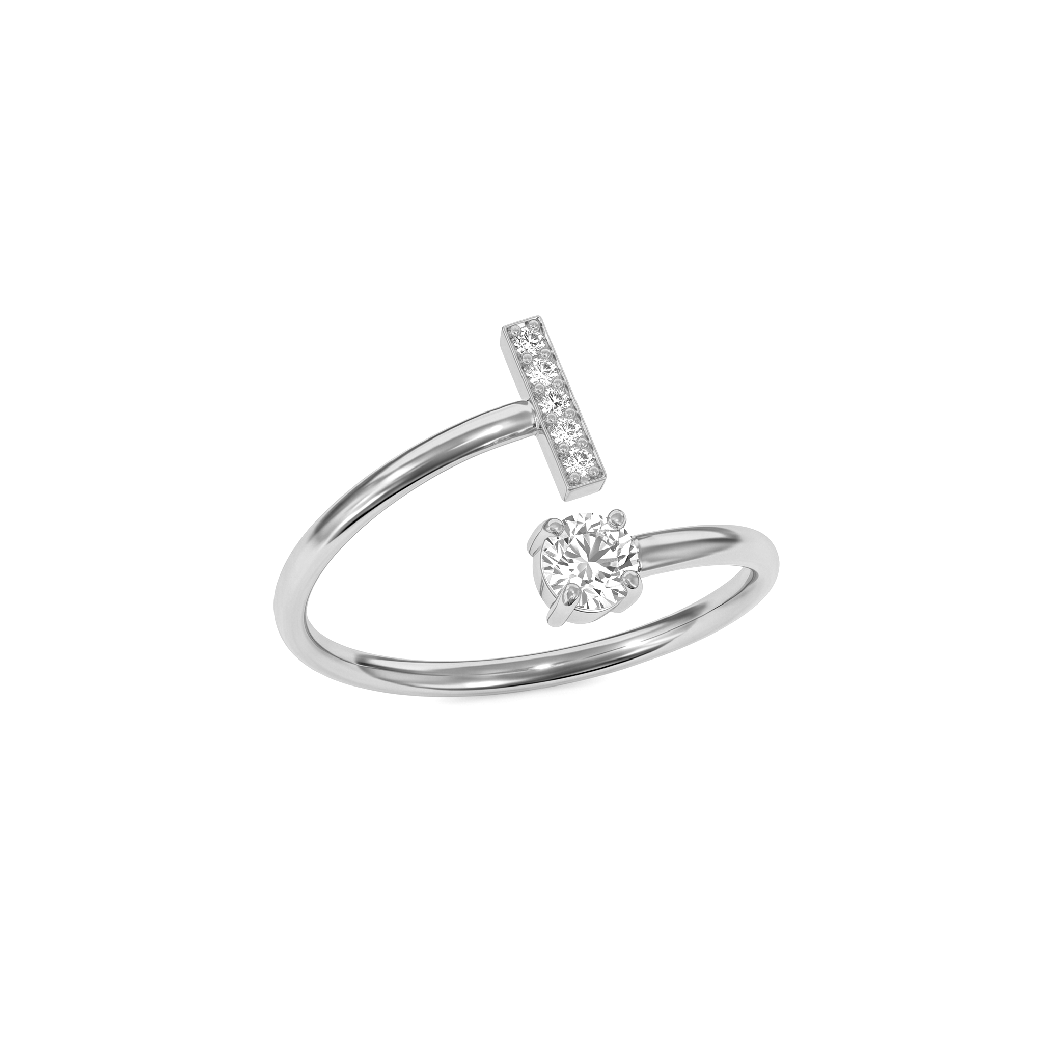 Adjustable Initial Ring "Celeste"