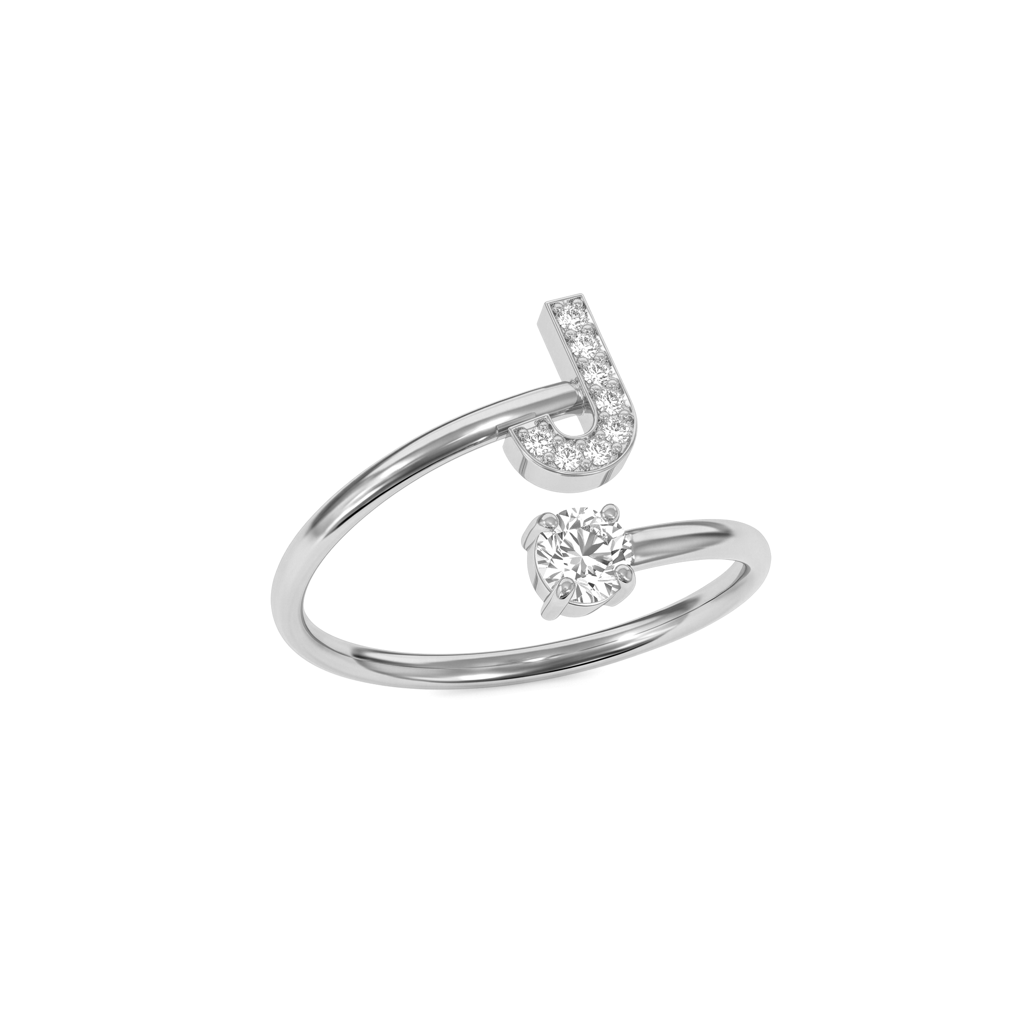 Adjustable Initial Ring "Celeste"