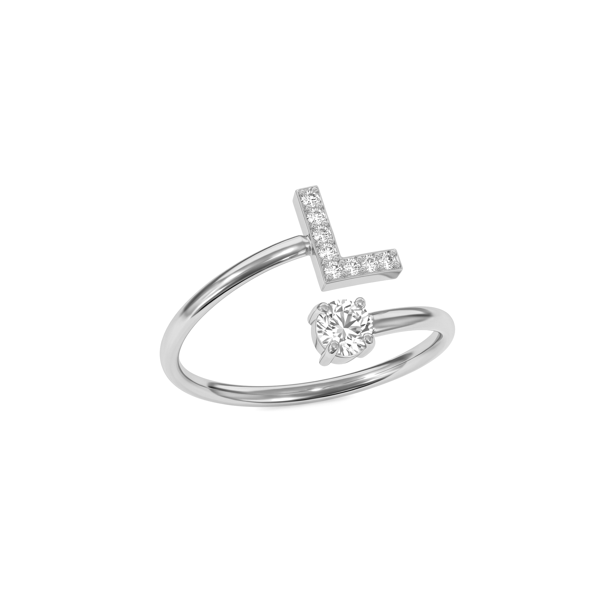 Adjustable Initial Ring "Celeste"