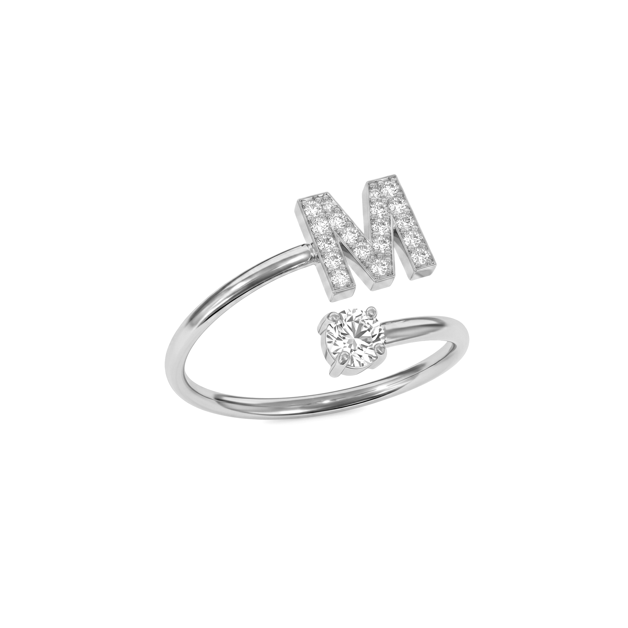 Adjustable Initial Ring "Celeste"