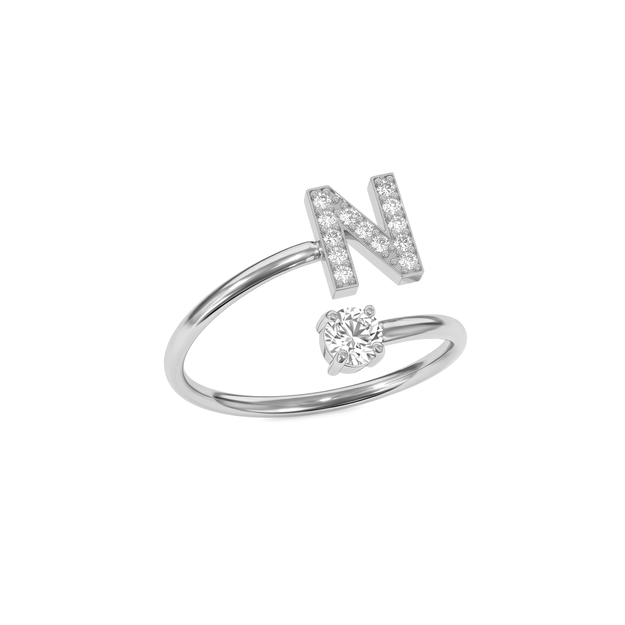Adjustable Initial Ring "Celeste"