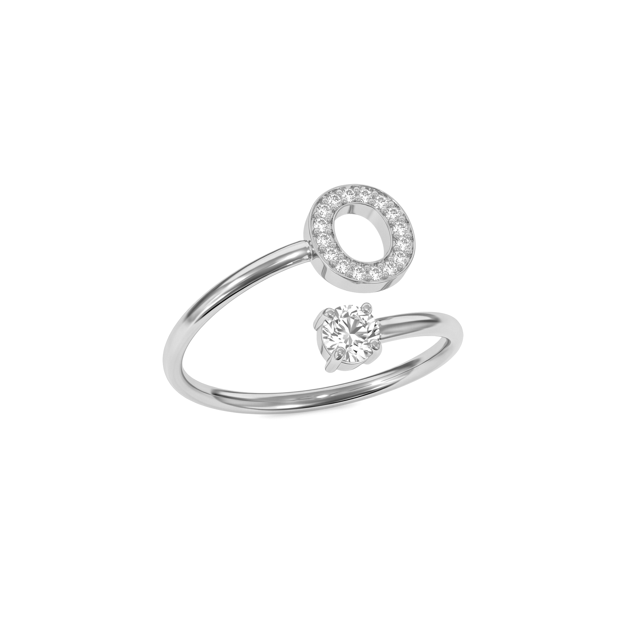 Adjustable Initial Ring "Celeste"