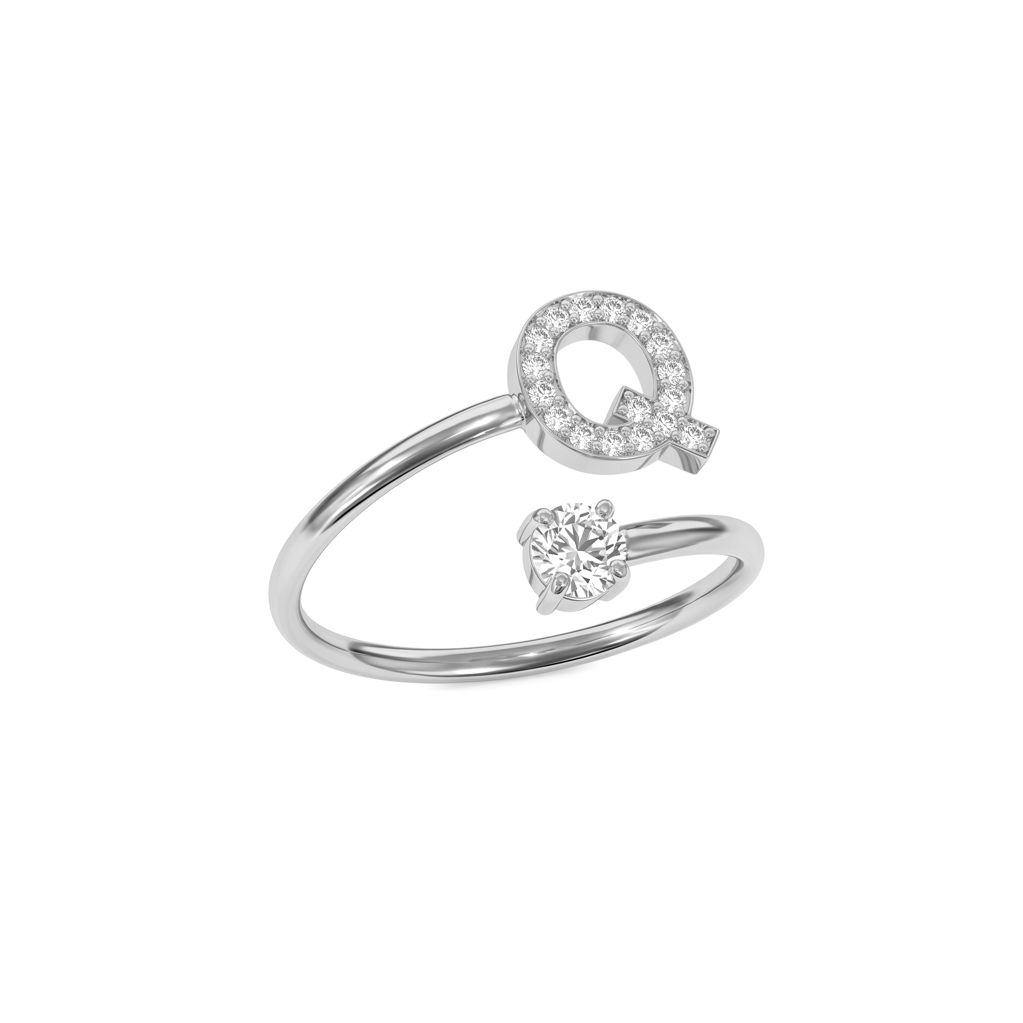 Adjustable Initial Ring "Celeste"