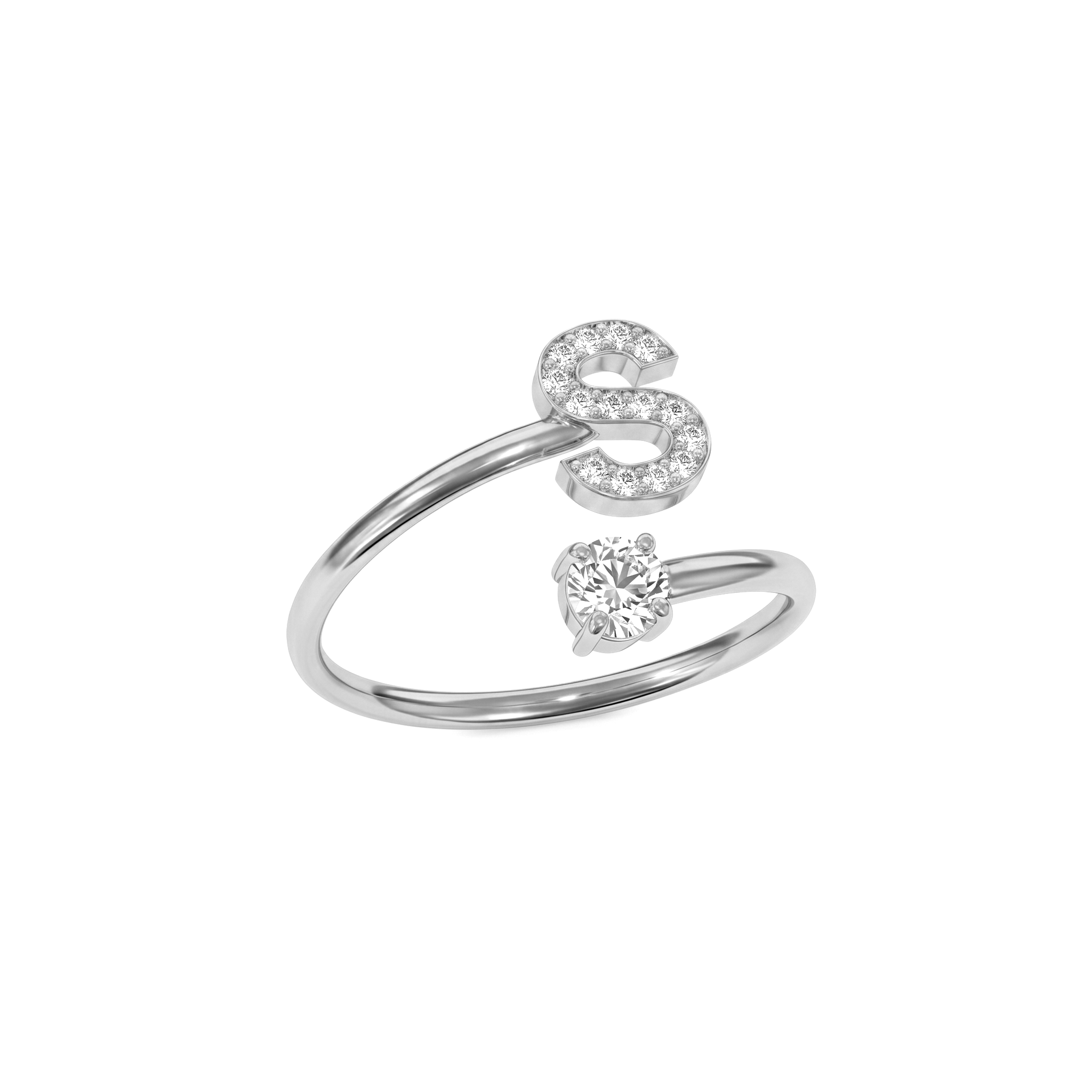 Adjustable Initial Ring "Celeste"