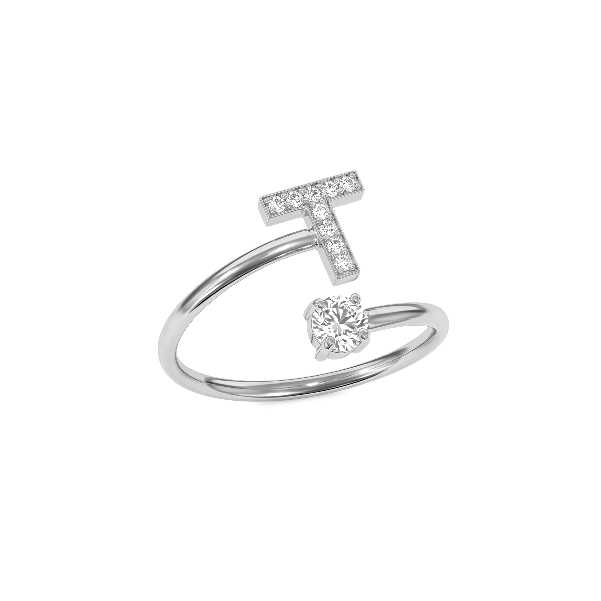 Adjustable Initial Ring "Celeste"