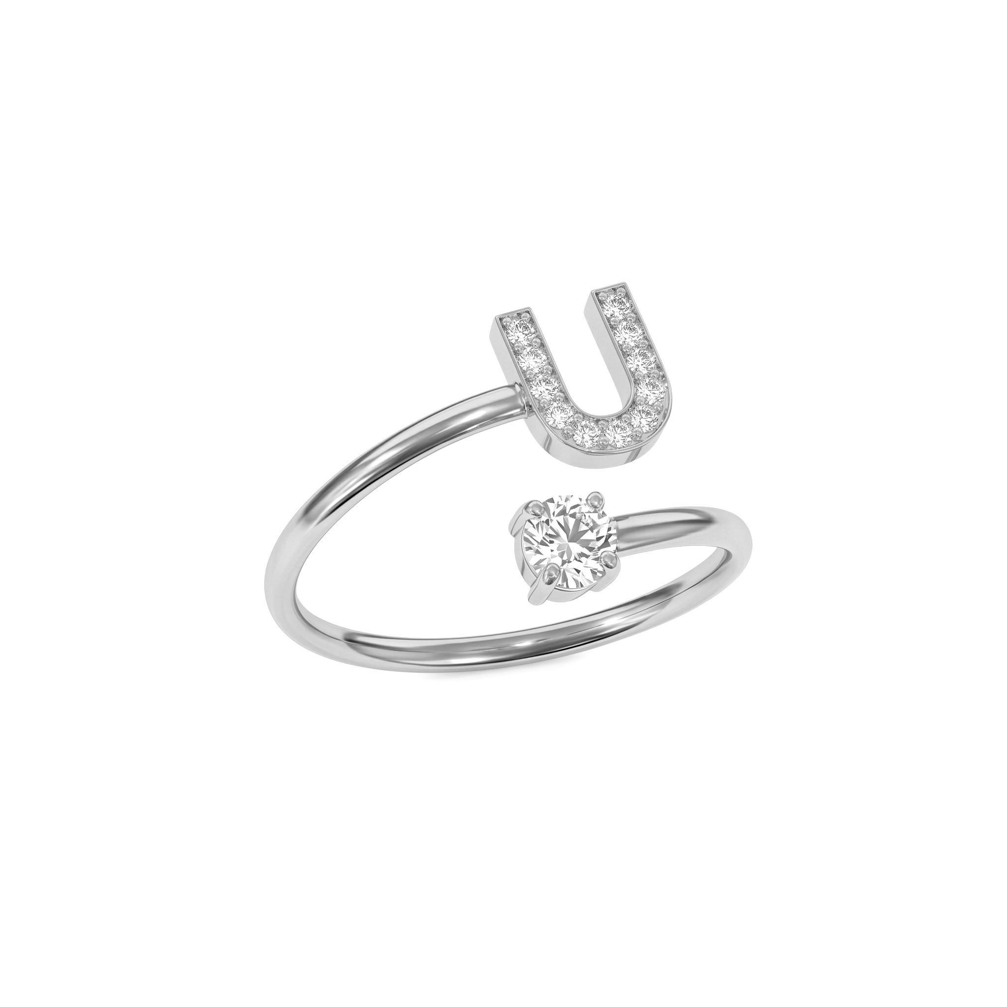 Adjustable Initial Ring "Celeste"