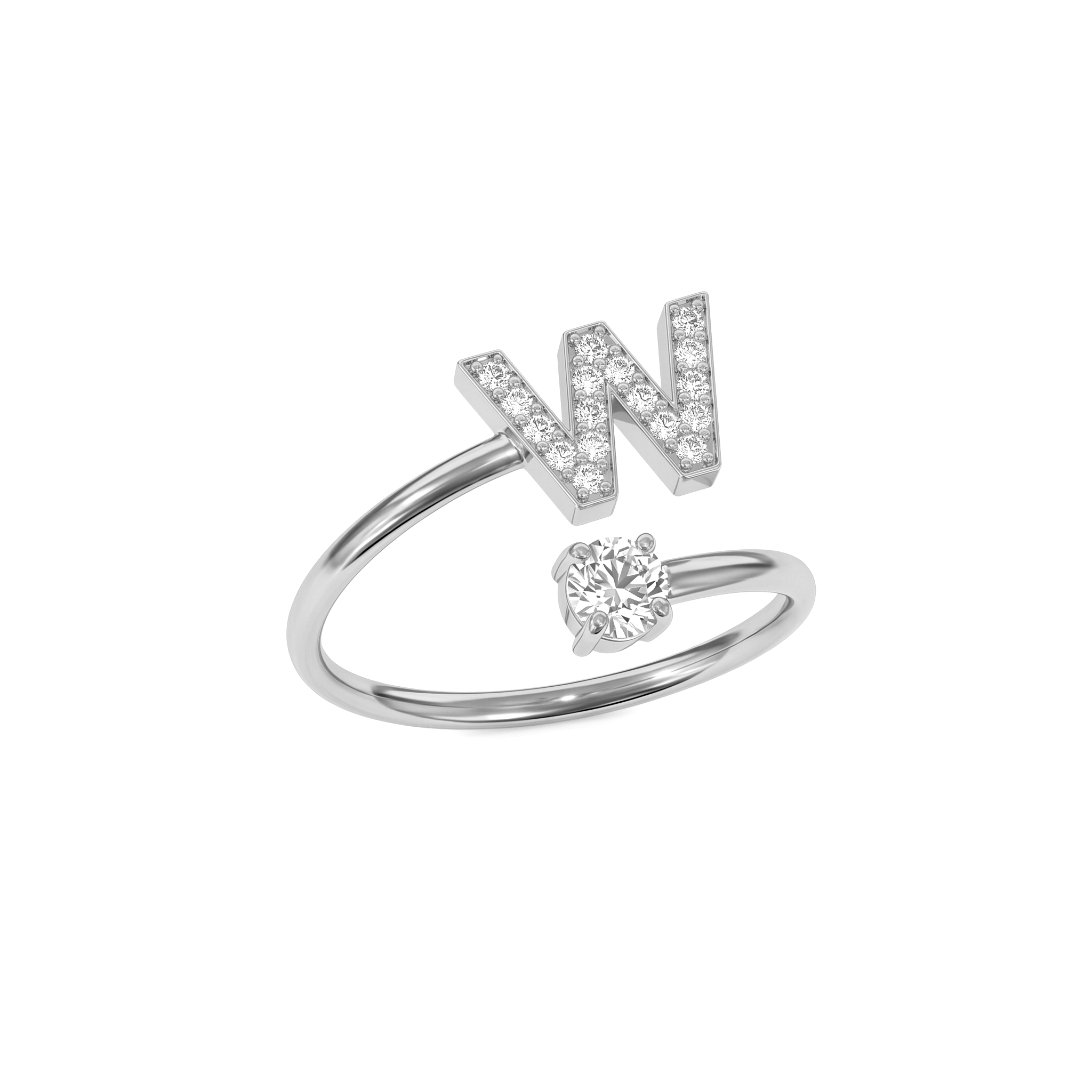 Adjustable Initial Ring "Celeste"