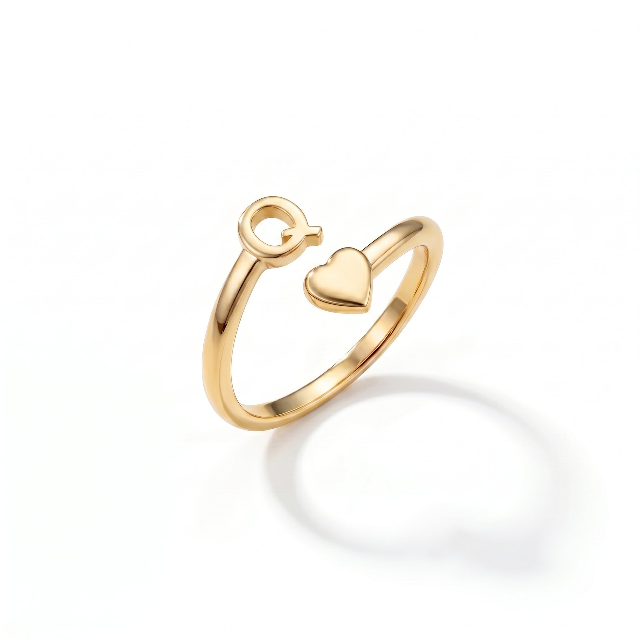 Adjustable Initial Ring "Sweetheart"