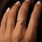 Adjustable Initial Ring "Celeste"